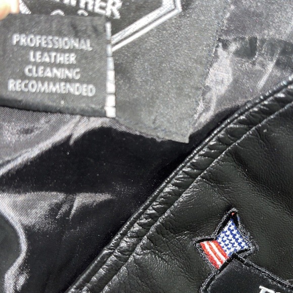 Diamond Plate Buffalo Leather Retro Black Biker Patch Motorcycle Vest Mens Sz L - Picture 16 of 16